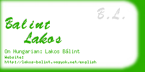 balint lakos business card